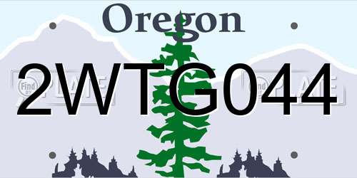 2WTG044 Oregon License Plate