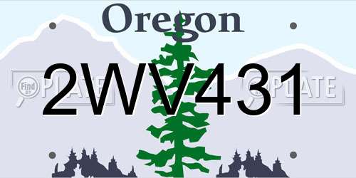 2WV431 Oregon License Plate