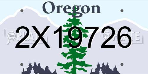 2X19726 Oregon License Plate