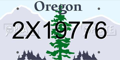 2X19776 Oregon License Plate
