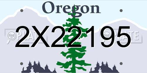 2X22195 Oregon License Plate