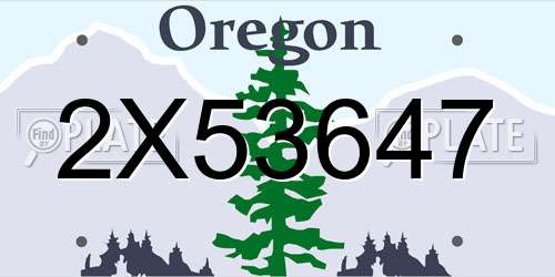 2X53647 Oregon License Plate