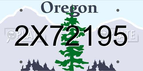 2X72195 Oregon License Plate