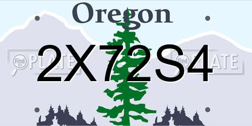 2X72S4 Oregon License Plate