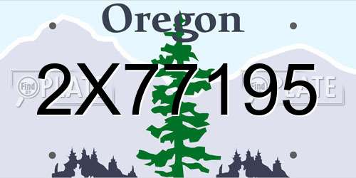 2X77195 Oregon License Plate