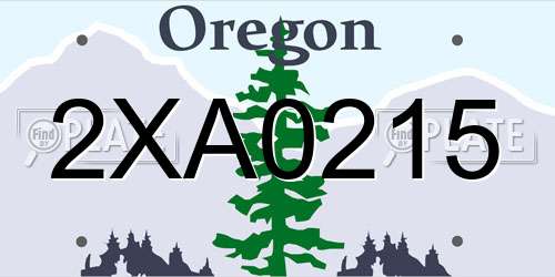 2XA0215 Oregon License Plate