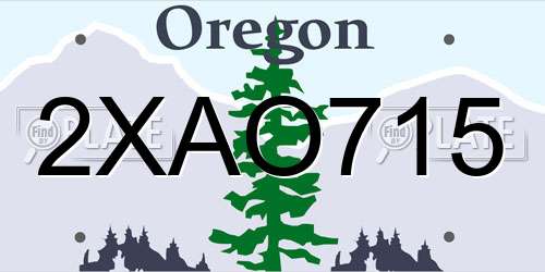 2XAO715 Oregon License Plate
