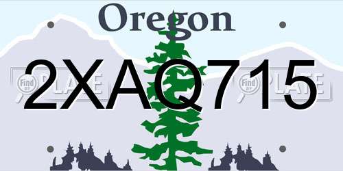 2XAQ715 Oregon License Plate