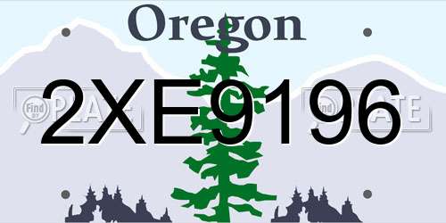 2XE9196 Oregon License Plate