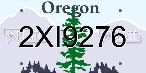 2XI9276 Oregon License Plate