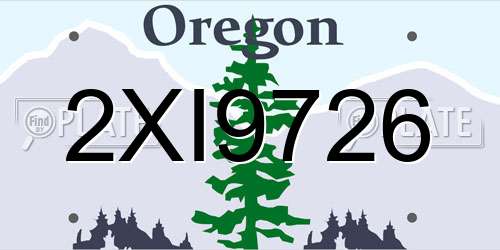 2XI9726 Oregon License Plate