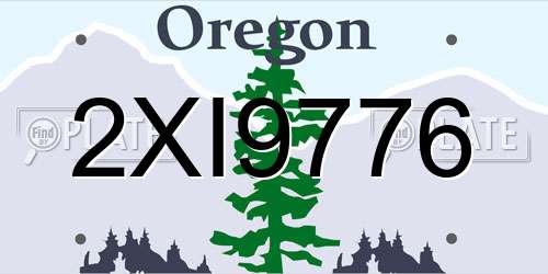 2XI9776 Oregon License Plate