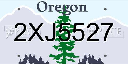 2XJ5527 Oregon License Plate