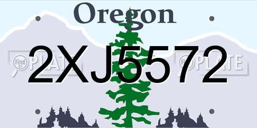 2XJ5572 Oregon License Plate
