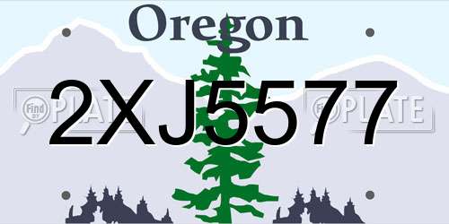 2XJ5577 Oregon License Plate