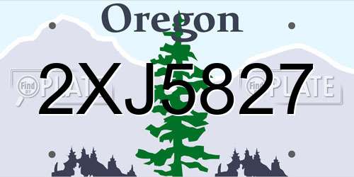 2XJ5827 Oregon License Plate