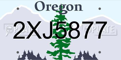 2XJ5877 Oregon License Plate