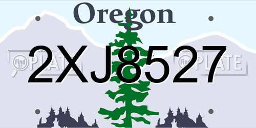 2XJ8527 Oregon License Plate