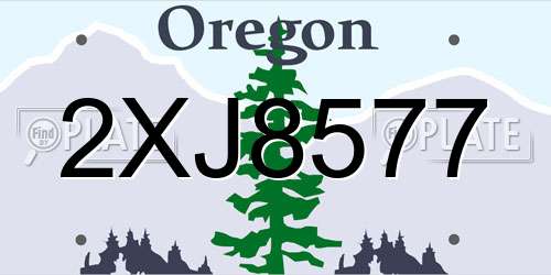 2XJ8577 Oregon License Plate