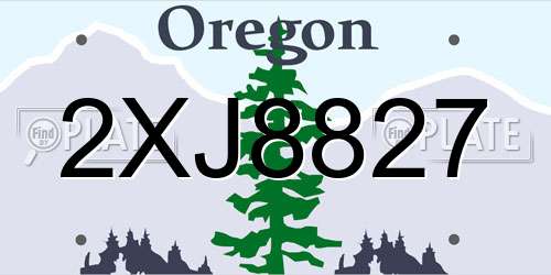 2XJ8827 Oregon License Plate