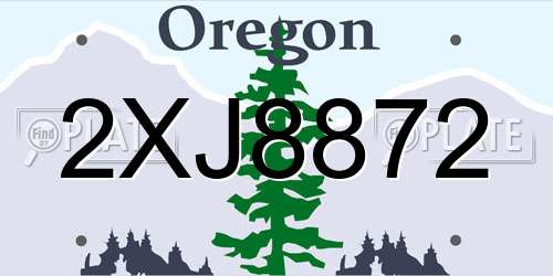 2XJ8872 Oregon License Plate
