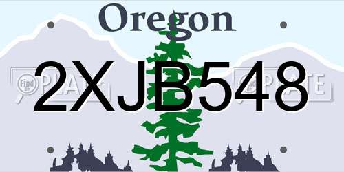 2XJB548 Oregon License Plate
