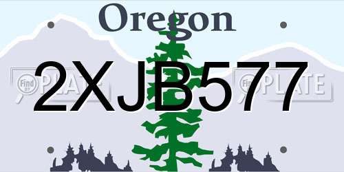 2XJB577 Oregon License Plate