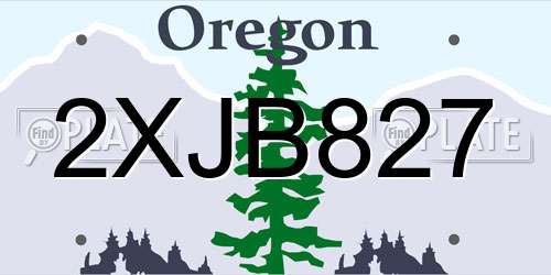 2XJB827 Oregon License Plate