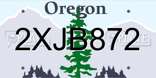 2XJB872 Oregon License Plate