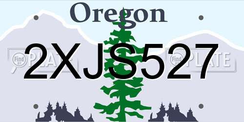 2XJS527 Oregon License Plate