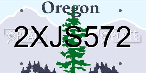 2XJS572 Oregon License Plate