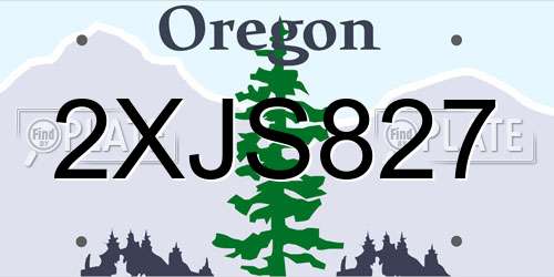 2XJS827 Oregon License Plate