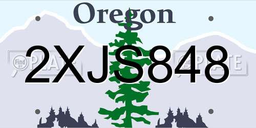 2XJS848 Oregon License Plate