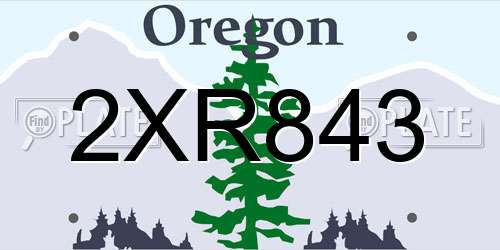 2XR843 Oregon License Plate