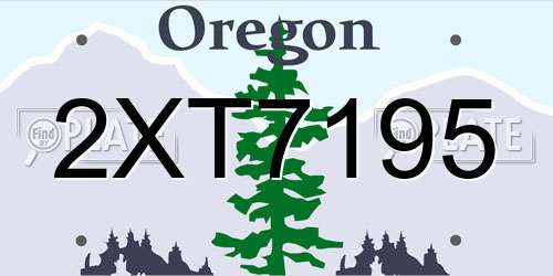 2XT7195 Oregon License Plate