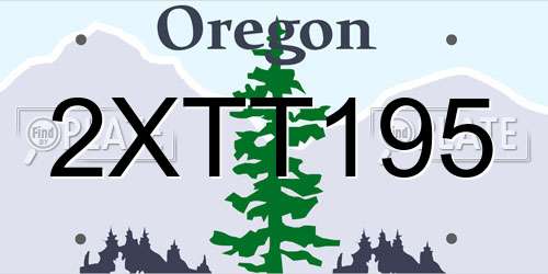 2XTT195 Oregon License Plate