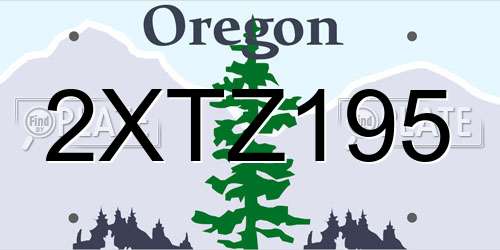 2XTZ195 Oregon License Plate