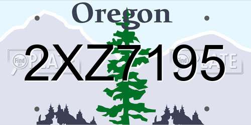 2XZ7195 Oregon License Plate