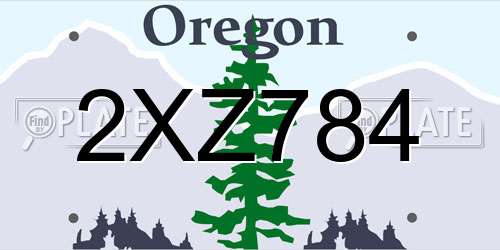 2XZ784 Oregon License Plate