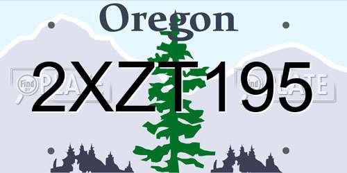2XZT195 Oregon License Plate