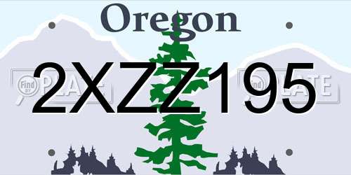 2XZZ195 Oregon License Plate