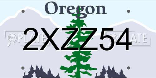 2XZZ54 Oregon License Plate