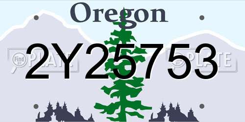 2Y25753 Oregon License Plate