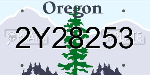 2Y28253 Oregon License Plate