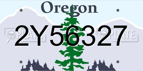 2Y56327 Oregon License Plate