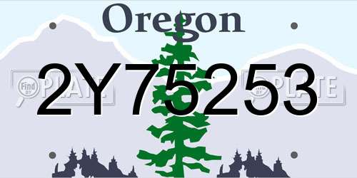 2Y75253 Oregon License Plate
