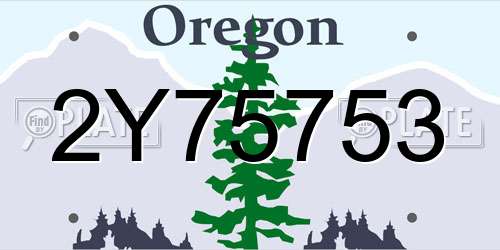2Y75753 Oregon License Plate