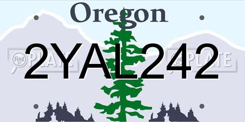 2YAL242 Oregon License Plate