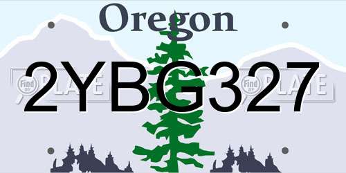 2YBG327 Oregon License Plate