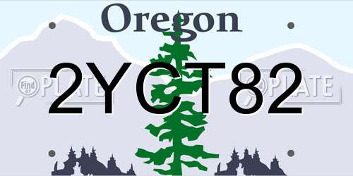 2YCT82 Oregon License Plate